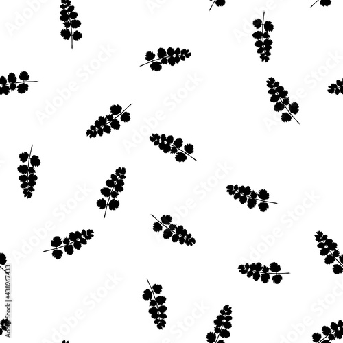 Simple seamless botanical vector pattern.Leaves on a white background. © DMITRII