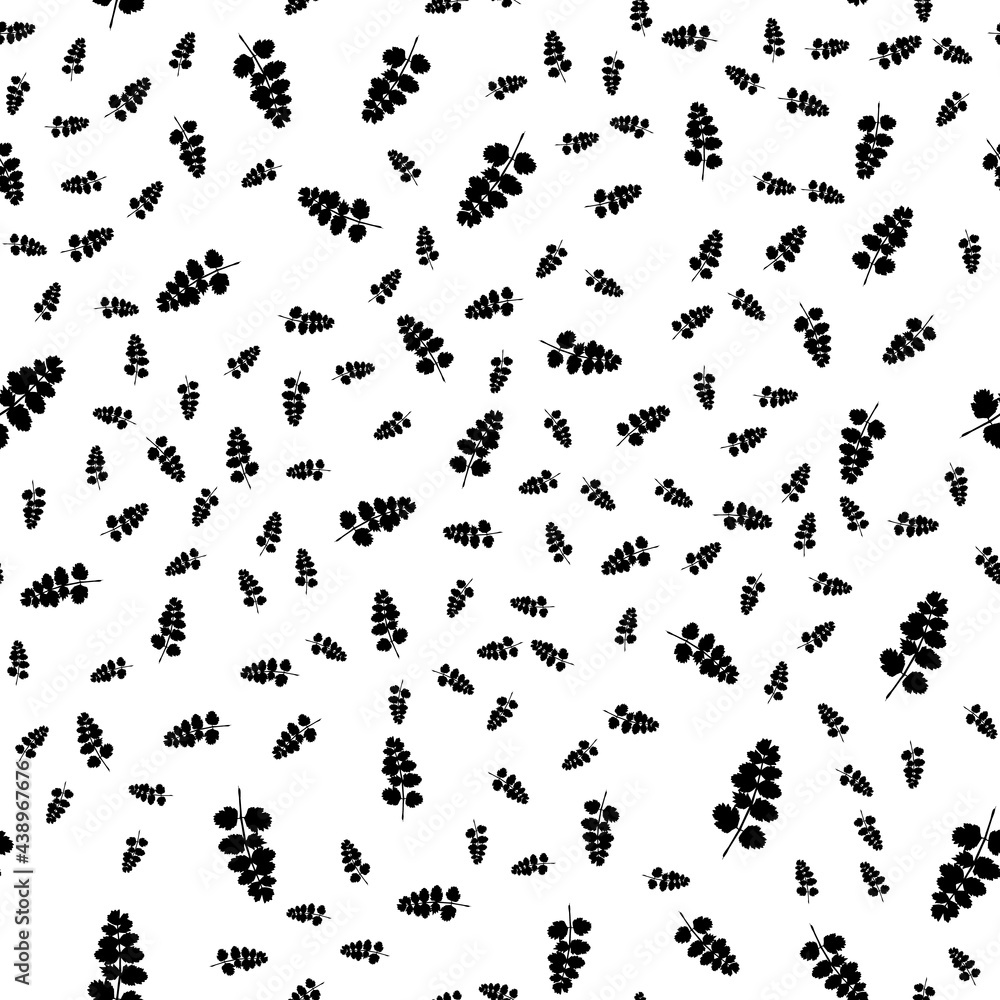 Simple seamless botanical vector pattern.Leaves on a white background. Simple seamless botanical vector pattern.Leaves on a white background.