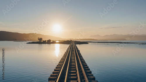 Sunset at the Sedgefield Train bridge  Wide screen 