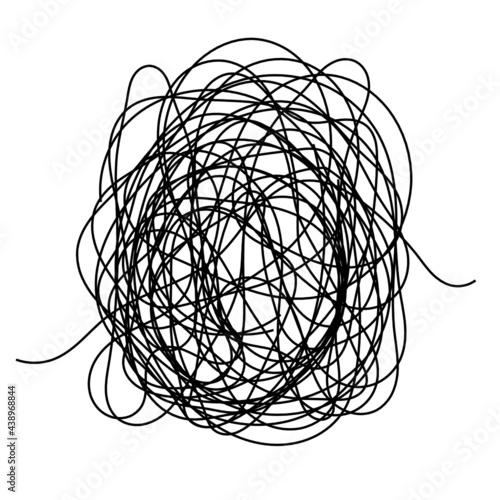 tangled yarn vector, can be used as an illustration of a troubled mind