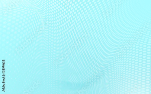 Abstract white halftone pattern wavy on soft blue background. Vector illustration