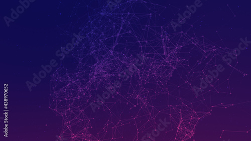 Abstract futuristic connecting dots and line with polygonal