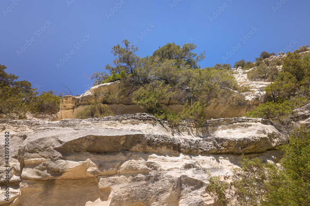 Mountain ridge in Avakas Gorge. Akamas peninsula, Cyprus. Mountain ridge in Avakas Gorge. Akamas peninsula, Cyprus.