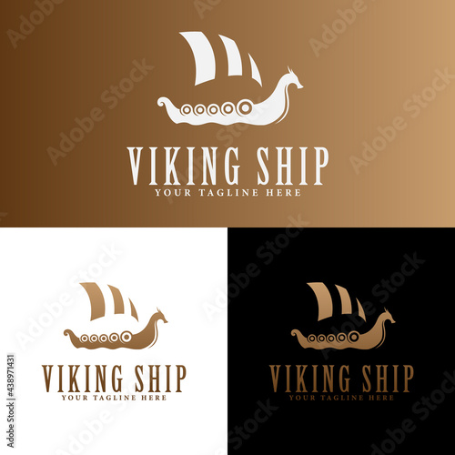 viking ship logo vector design. for logo templates
