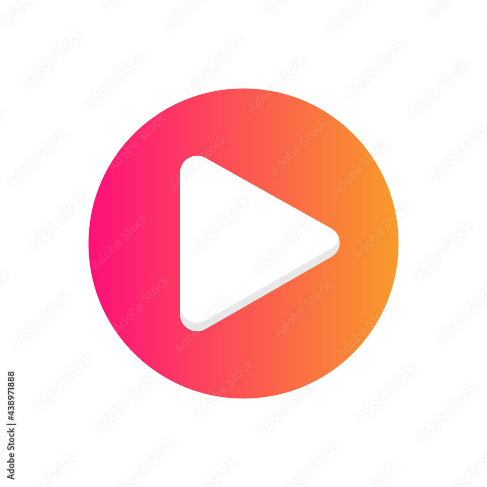 Colourful play button vector icon. Play symbol for website design, logo, app, UI. Vector illustration. Colourful play button vector icon. Play symbol for website design, logo, app, UI. Vector illustration.