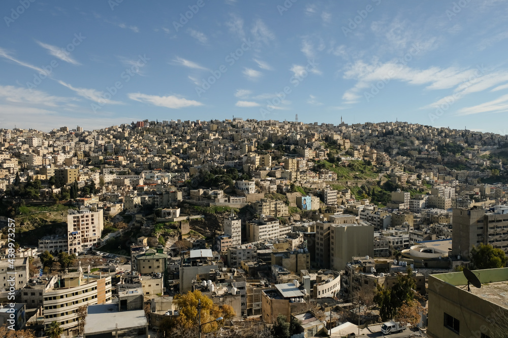 Panorama of Aman, capital of Jordan