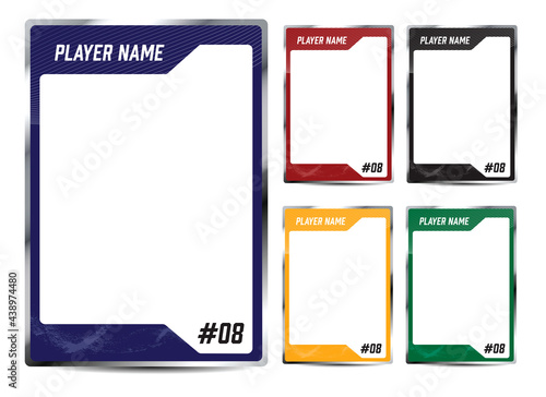 Foto Hockey player card frame template design