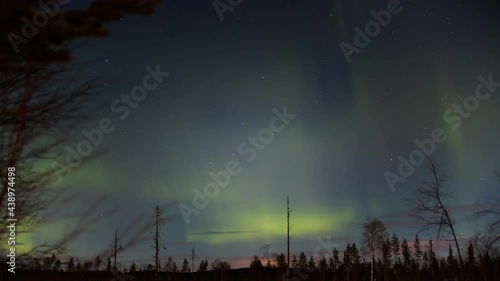 Time lapse of northern lights in Sweden