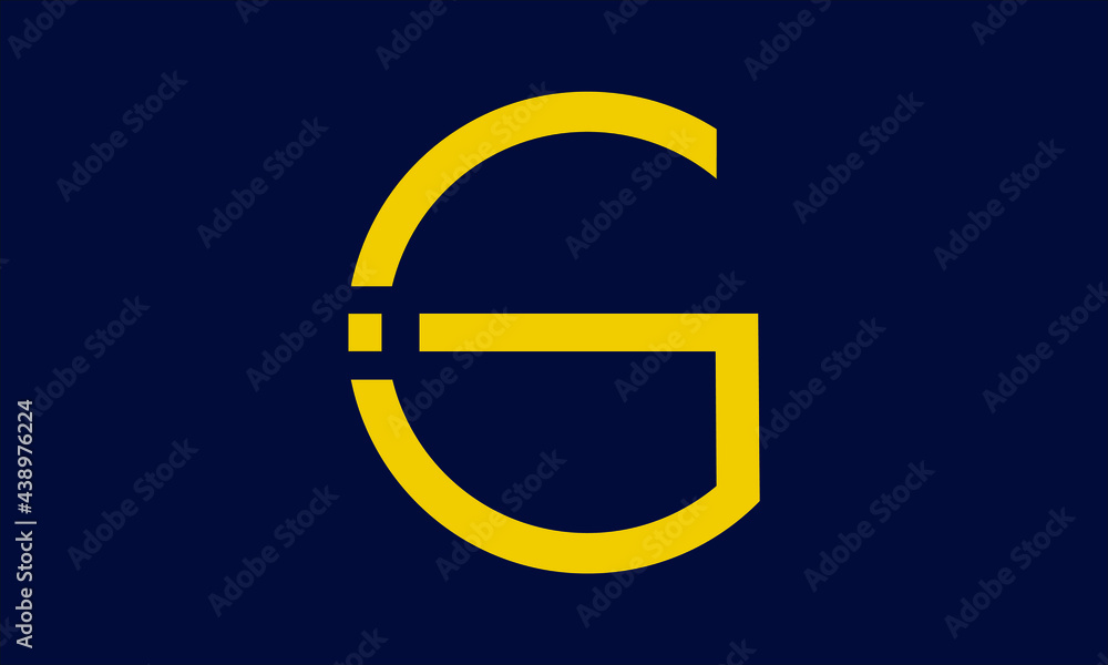 Obraz premium GI/IG logo, GI/IG stylish letter logo design in yellow color and dark blue background, GI/IG letter logo design, GI/IG business abstract vector logo monogram template with thumbnails.