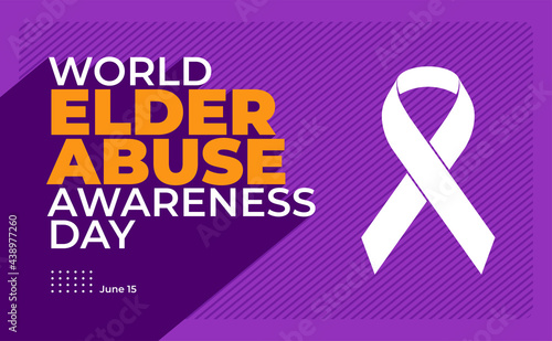 World Elder abuse awareness day background with long shadow style illustration.