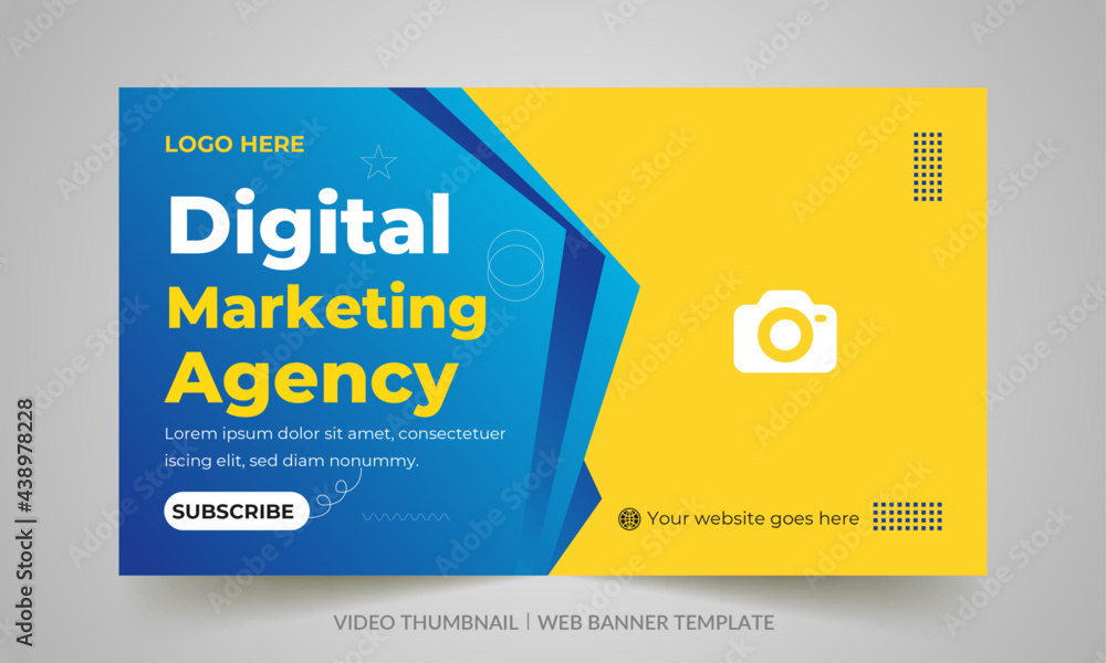 Digital marketing agency video thumbnail and web banner design. Video cover  photo fully editable for social media. Customizable web banner template and  thumbnail vector de Stock | Adobe Stock