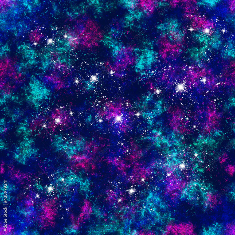 Space seamless pattern. Space background.