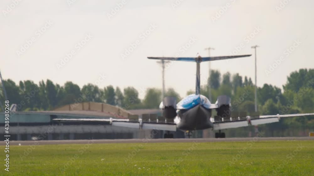 Airplane taxiing after landing Airplane taxiing after landing