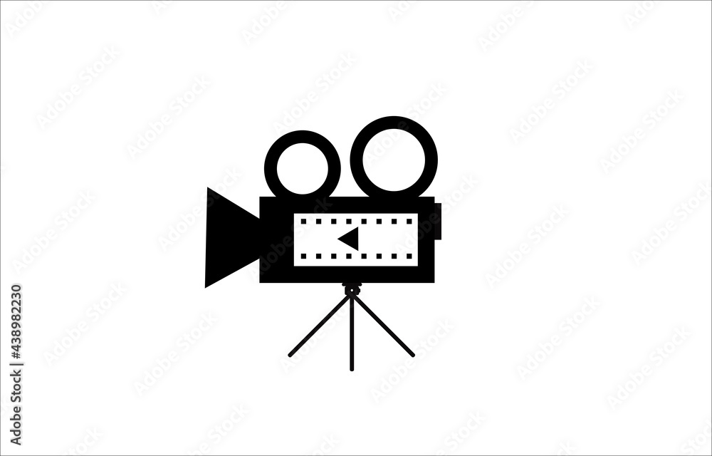 Movie camera and frame icon isolated on white background Movie camera and frame icon isolated on white background