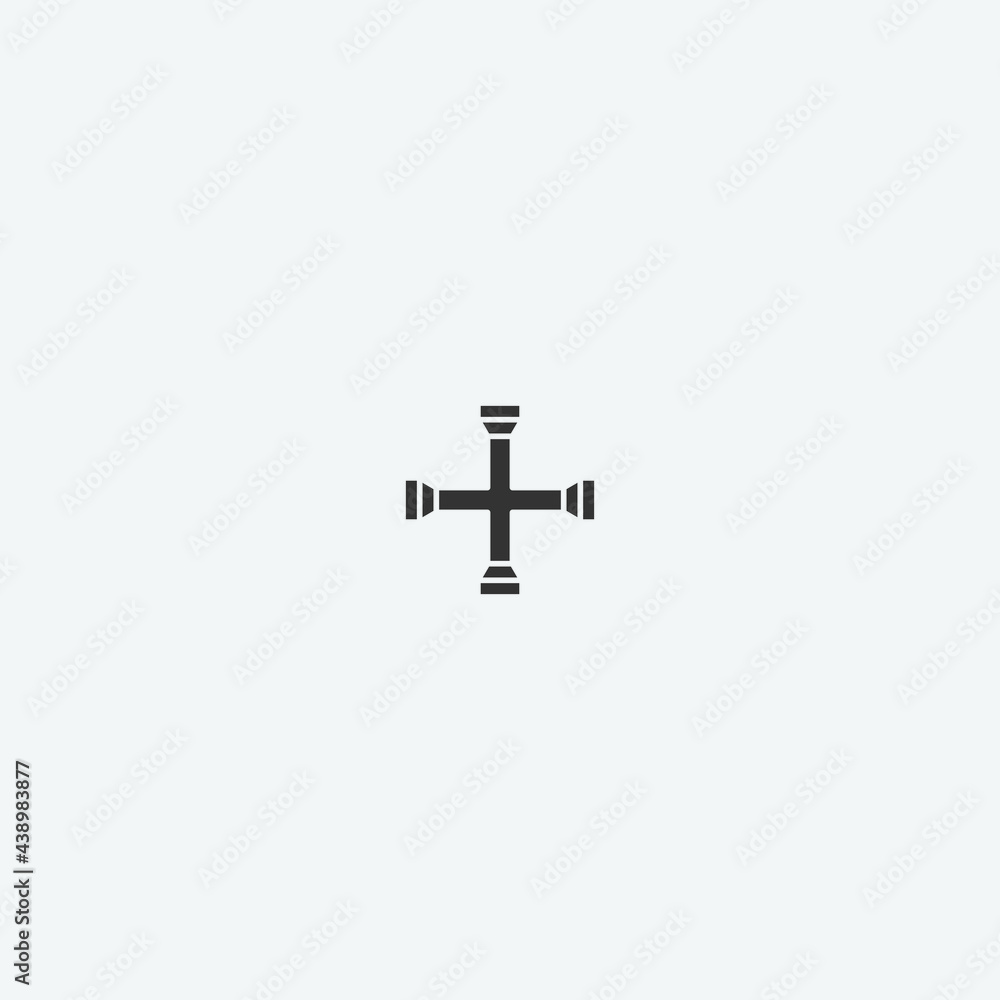 Lug wrench vector icon illustration sign Lug wrench vector icon illustration sign