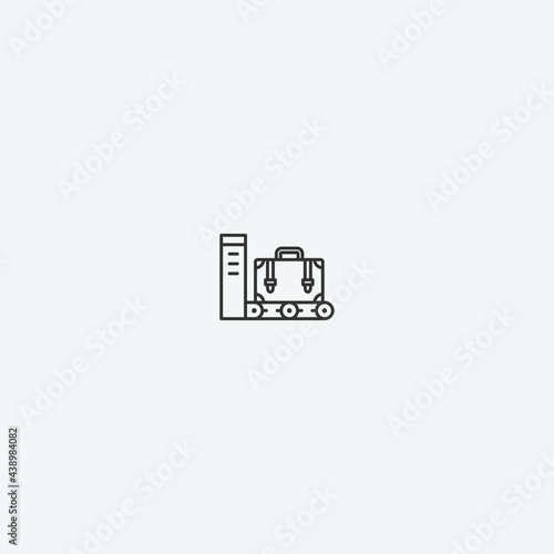 Luggage scanning vector icon illustration sign