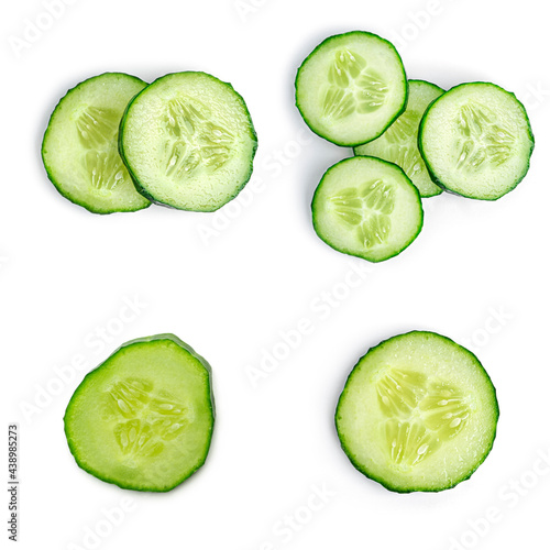 Fresh cucumbers on white background.High quality photo