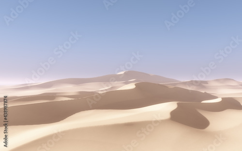 3D abstract desert landscape scene