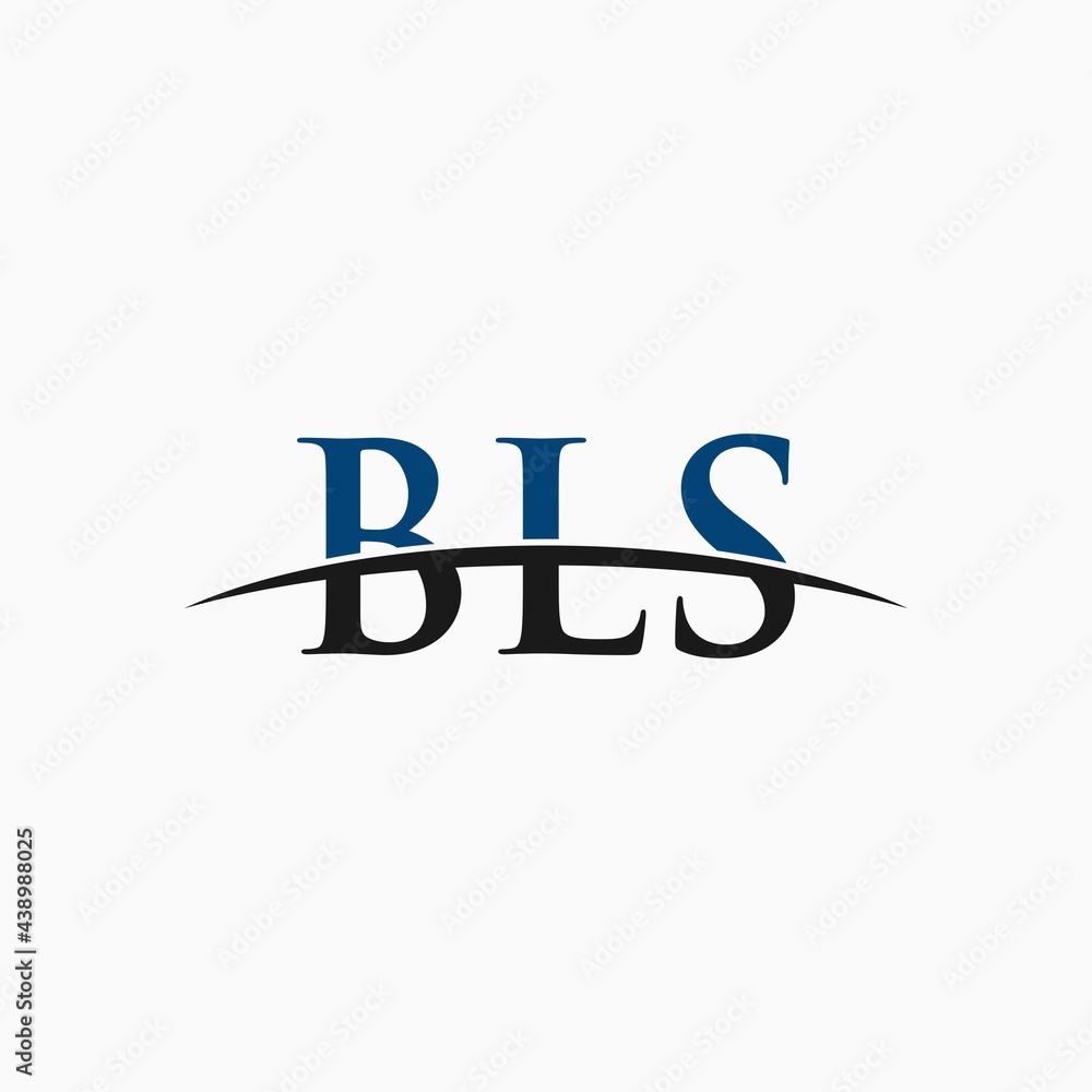 BLS initial overlapping movement swoosh horizon, logo design ...