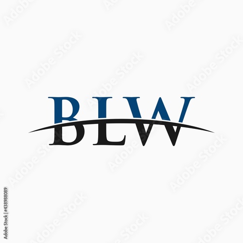 BLW initial overlapping movement swoosh horizon, logo design inspiration company