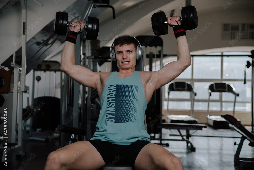 Fototapeta premium Man training in a gym