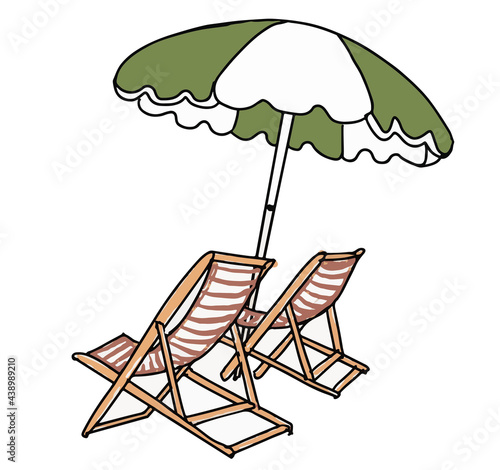 beach chair and umbrella chaislonge