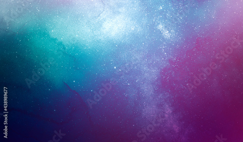 Abstract space background. Sky banner. Space digital texture. Watercolor and glitter texture.