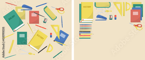 Illustration of a Table with a Dirty and Clean school desk