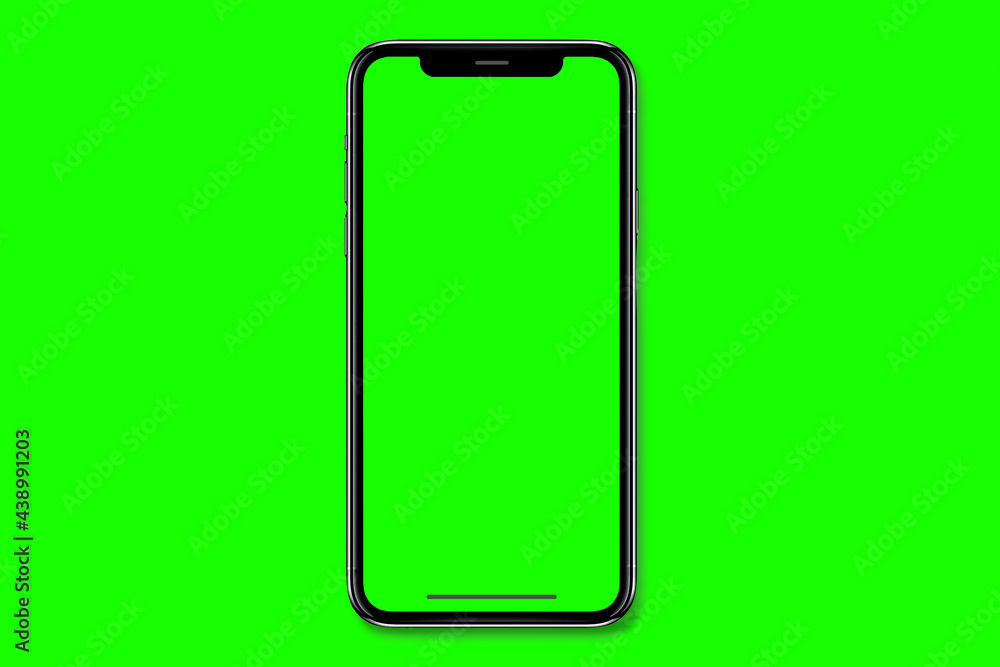 Smartphone frameless mockup. Studio shot of green screen smartphone with blank screen for Infographic Global Business web site design app, Content for technology - Clipping Path. Smartphone frameless mockup. Studio shot of green screen smartphone with blank screen for Infographic Global Business web site design app, Content for technology - Clipping Path.
