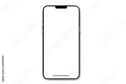 Smartphone similar to iphone xs max with blank white screen for Infographic Global Business Marketing Plan , mockup model similar to iPhonex isolated Background of ai digital investme - Clipping Path. photo