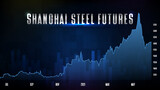 abstract futuristic technology background of Shanghai steel futures commodity price index text stock market