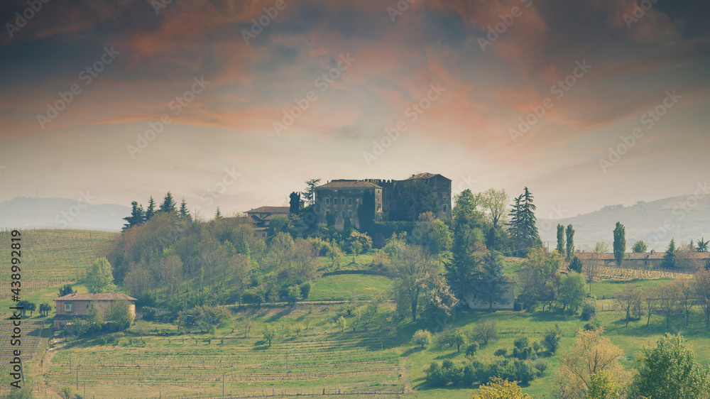 Italian landscape with vintage effect