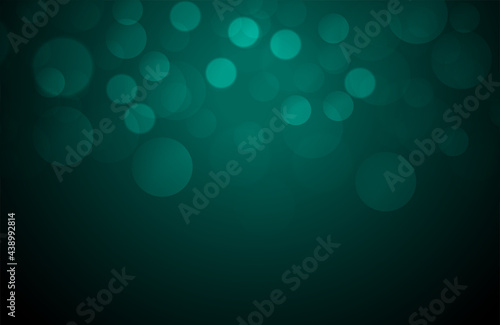 Abstract bright dark green bokeh flickering out of focus. Winter card or invitation. vector illustration