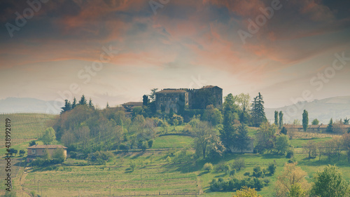 Italian landscape with vintage effect