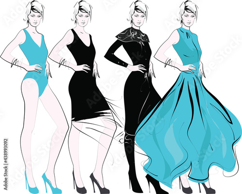 Fashion Model posing in Different Attires