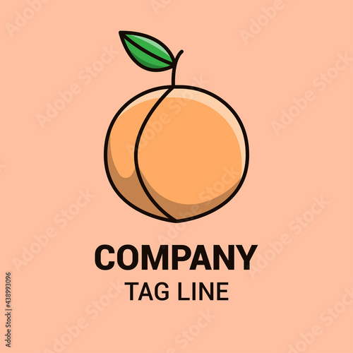 peach with vector illustration