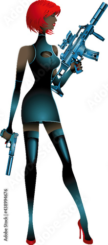 assassin holding guns