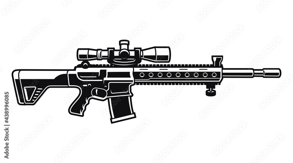 A sniper rifle vector illustration A sniper rifle vector illustration