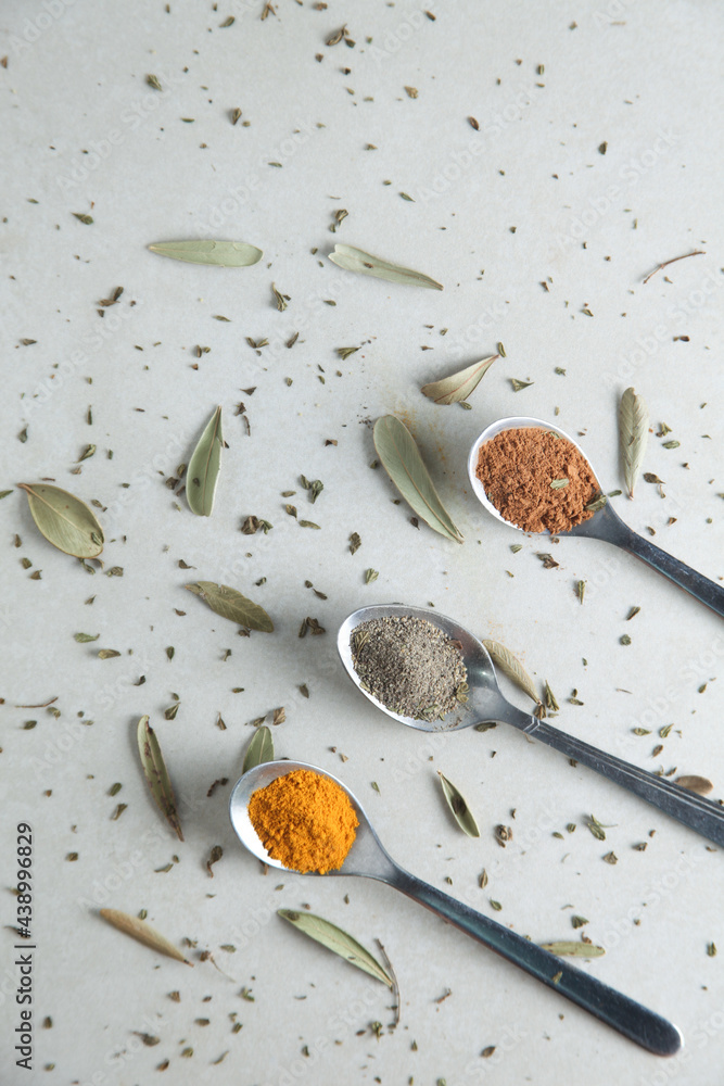 spoons with spices spoons with spices