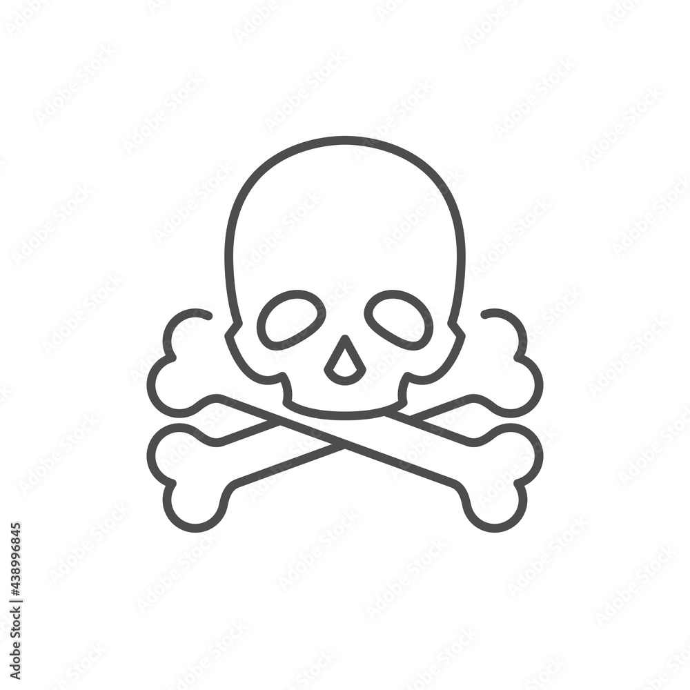 Skull and crossed bones line icon Skull and crossed bones line icon