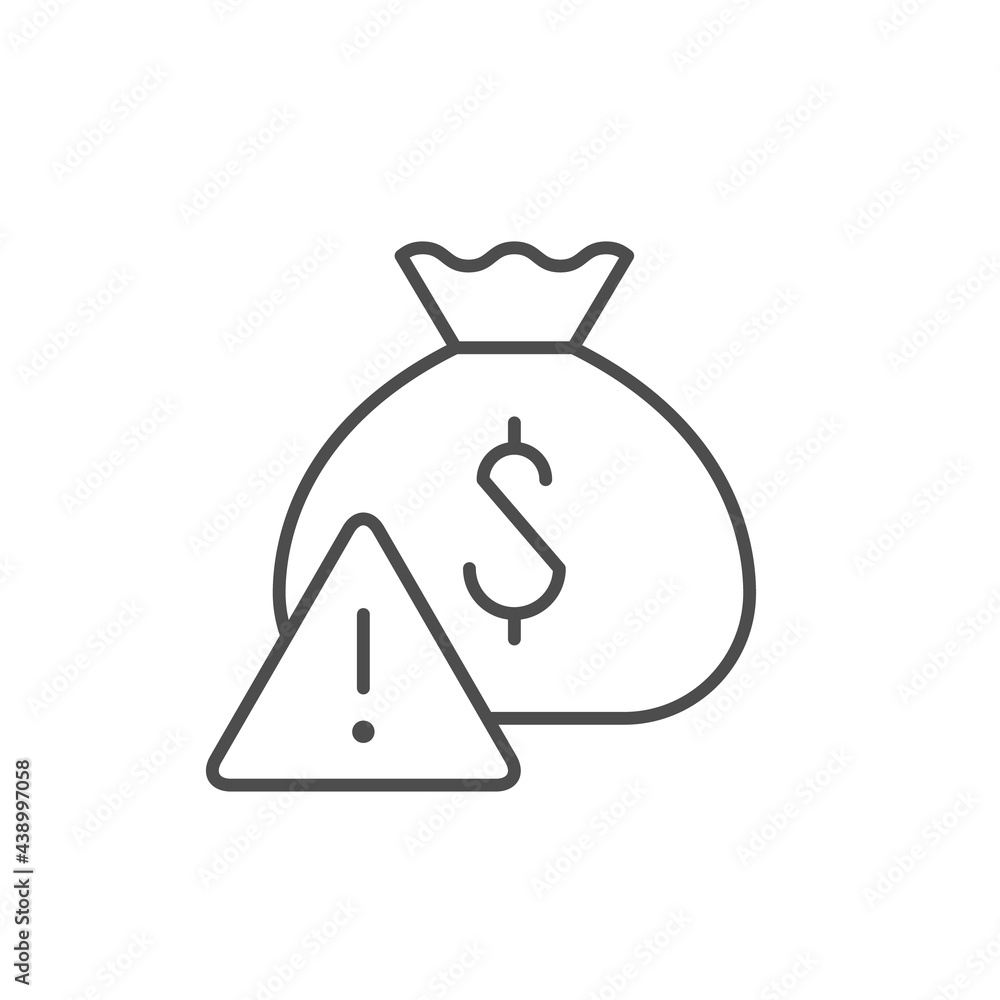 Financial risk line outline icon Financial risk line outline icon