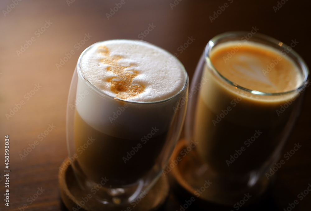 Photos of delicious coffee and latte Photos of delicious coffee and latte