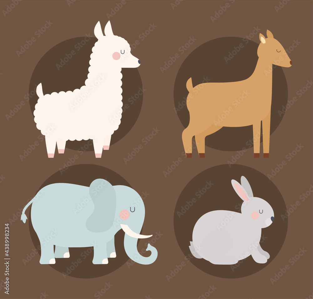 Fototapeta premium four animals illustration