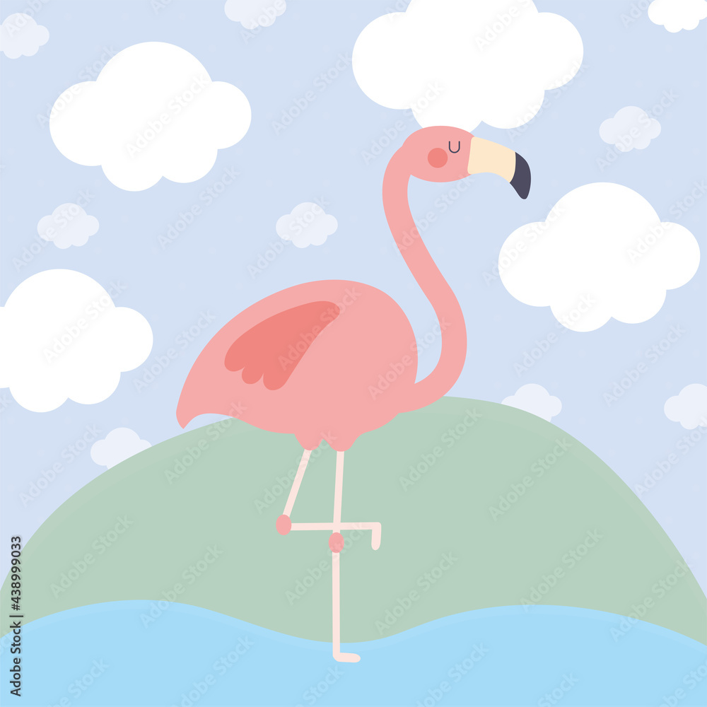 Fototapeta premium pretty pink flamingo
