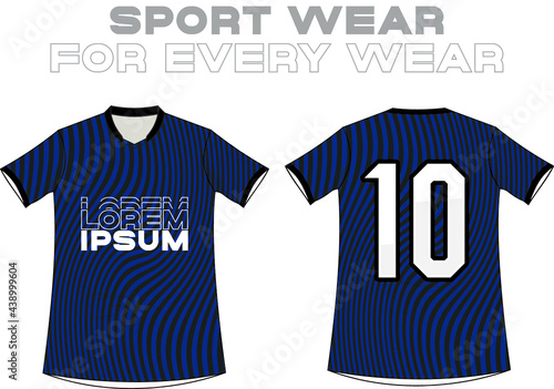 Fabric textile pattern design for soccer jersey football, e-sport or sport uniform. sumblimation pattern ready to print. Front view t-shirt mockup template design.
