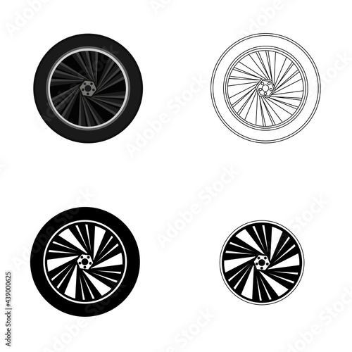 set of car wheel vector on white background