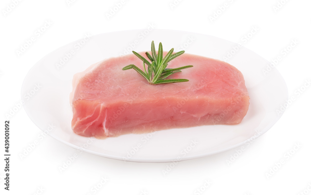 fresh pork isolated on white background