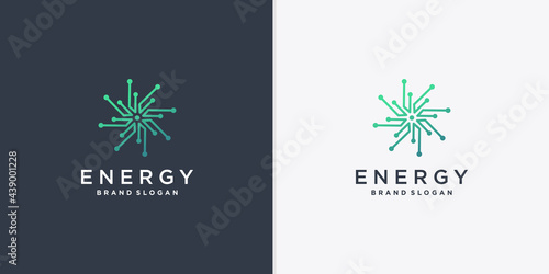 Abstract energy logo with creative line art style vector part 1