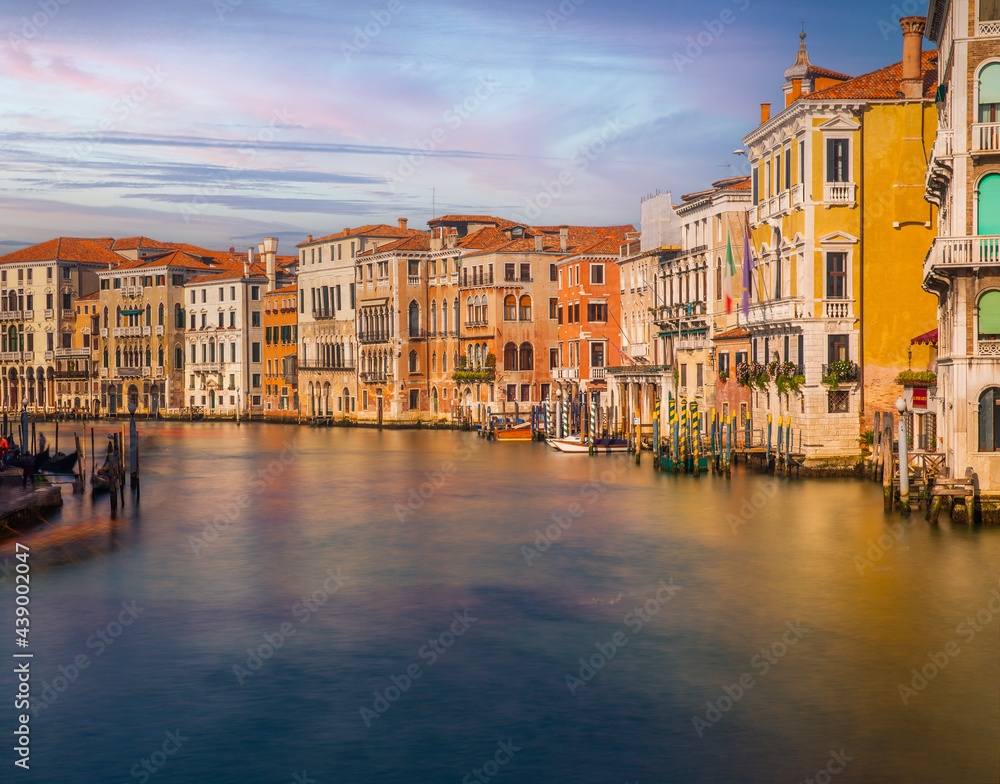 Grand Canal in Venice Italy during sunset