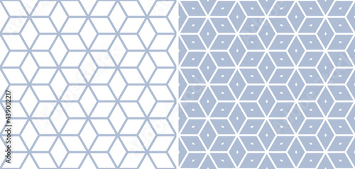 Seamless op art patterns with 3D illusion effect.